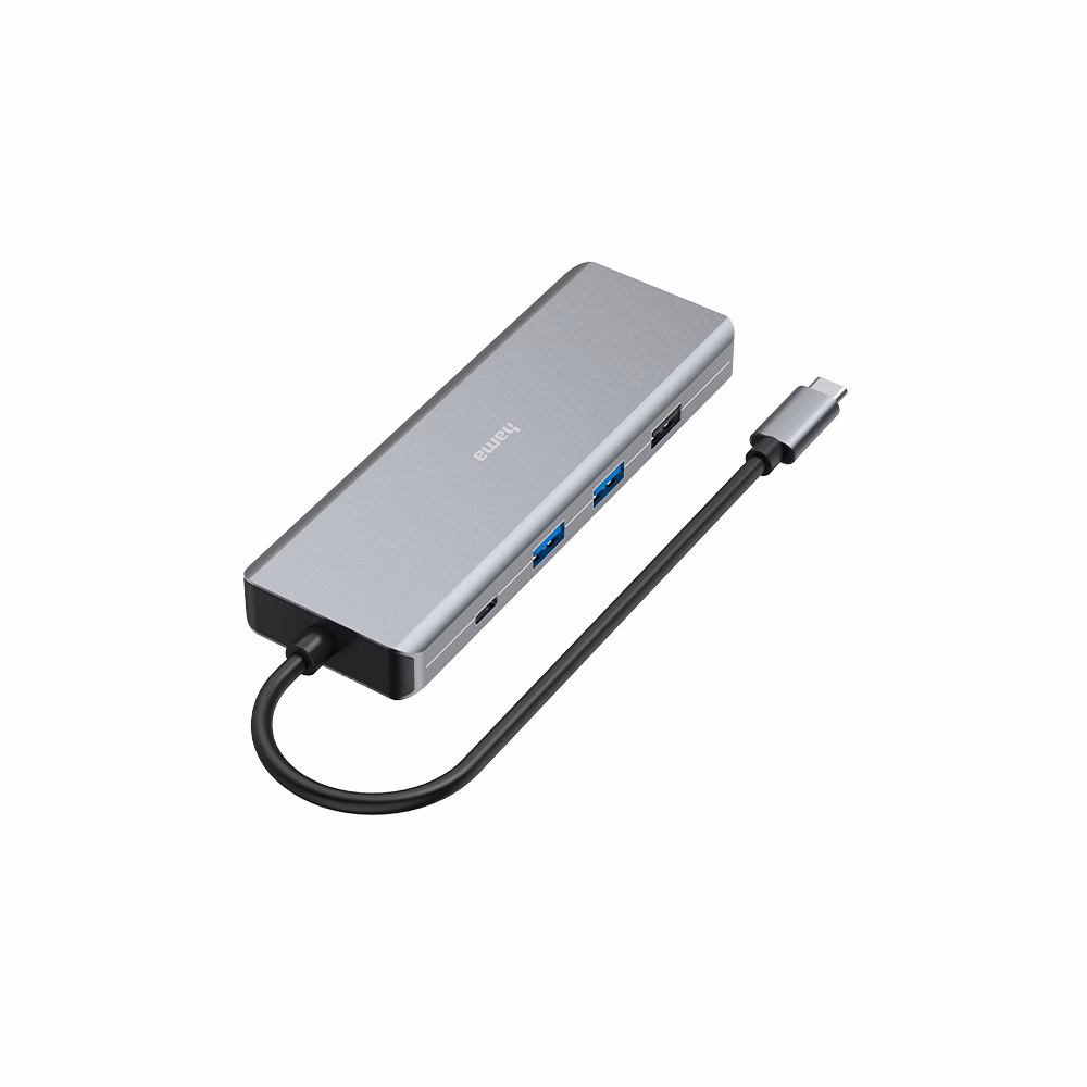 Elosztó HUB HAMA USB 3.1 + 4xUSB 3.1/2xHDMI/LAN/USB-C + tápegység