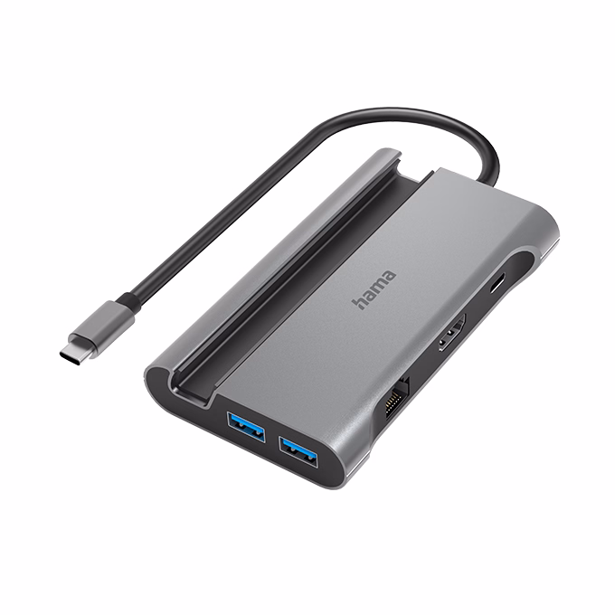 Elosztó HUB HAMA USB 3.2 + 3xUSB 3.1/2xUSB-C/HDMI/LAN + tápegység