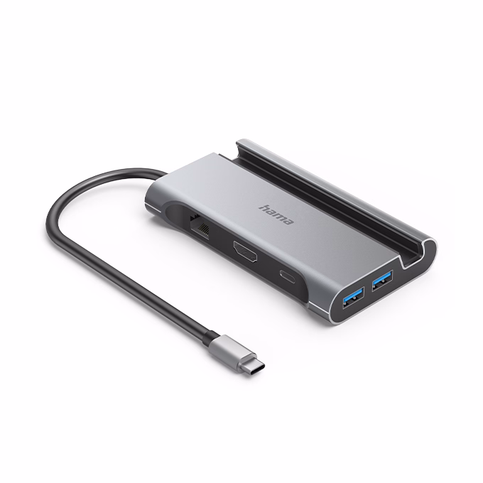Elosztó HUB HAMA USB 3.2 + 3xUSB 3.1/2xUSB-C/HDMI/LAN + tápegység