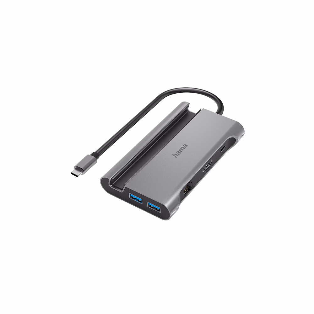 Elosztó HUB HAMA USB 3.2 + 3xUSB 3.1/2xUSB-C/HDMI/LAN + tápegység