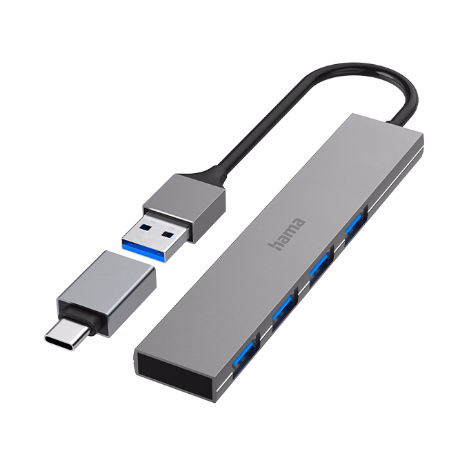 Elosztó HUB HAMA USB 3.2 + 4xUSB