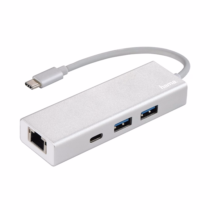 Elosztó HUB HAMA USB Type-C + 2xUSB 3.1/LAN/USB Type-C