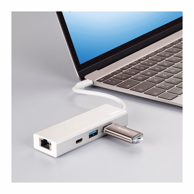 Elosztó HUB HAMA USB Type-C + 2xUSB 3.1/LAN/USB Type-C