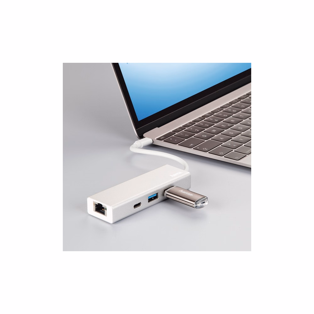 Elosztó HUB HAMA USB Type-C + 2xUSB 3.1/LAN/USB Type-C
