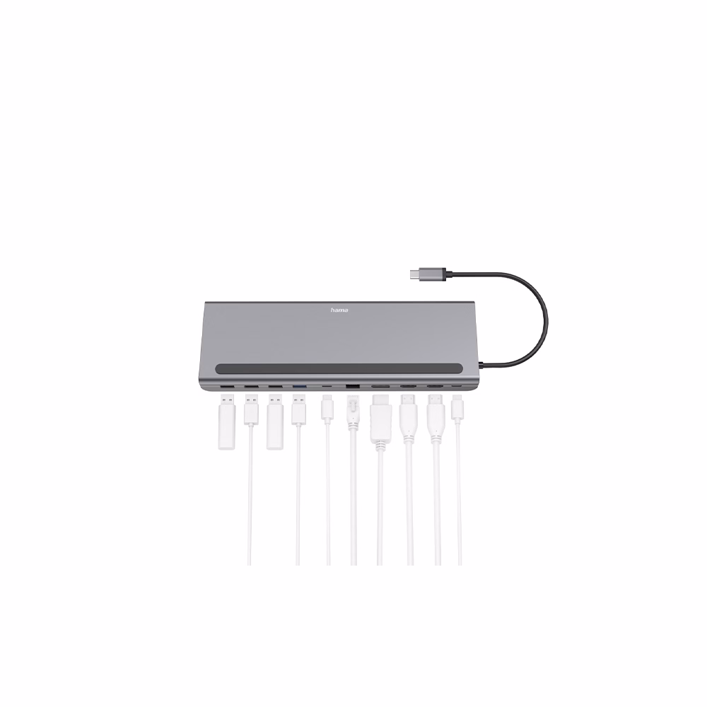 Elosztó HUB HAMA USB Type-C + 4xUSB 3.2/2xHDMI/DP/LAN/USB Type-C/PD/SD