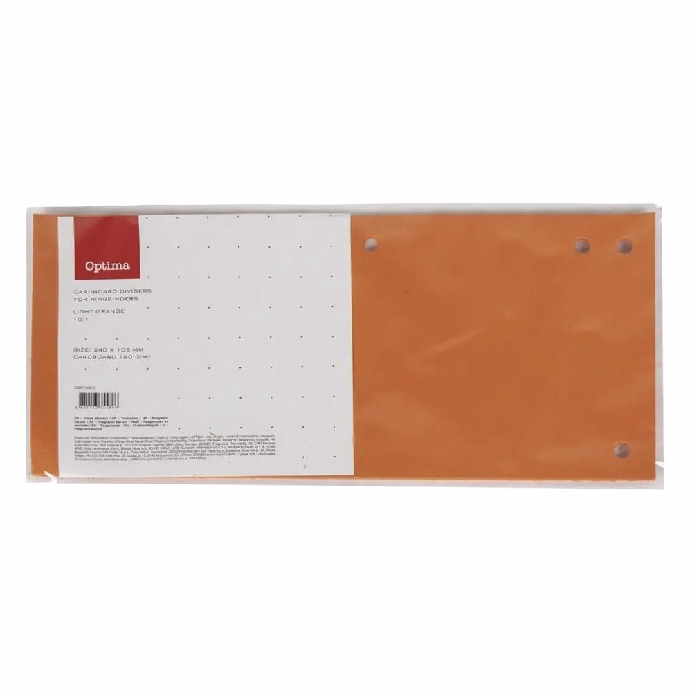 Elválasztócsík OPTIMA 105x240mm narancssárga 10 darabos