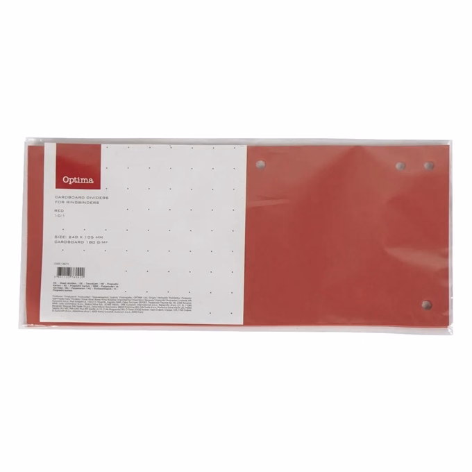 Elválasztócsík OPTIMA 105x240mm piros 10 darabos