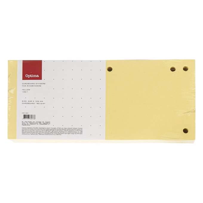Elválasztócsík OPTIMA 105x240mm sárga 100 darabos