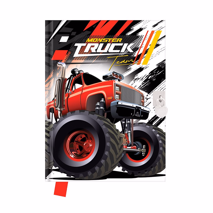 Emlékkönyv JUNIOR Monster Truck Team szív alakú lakattal