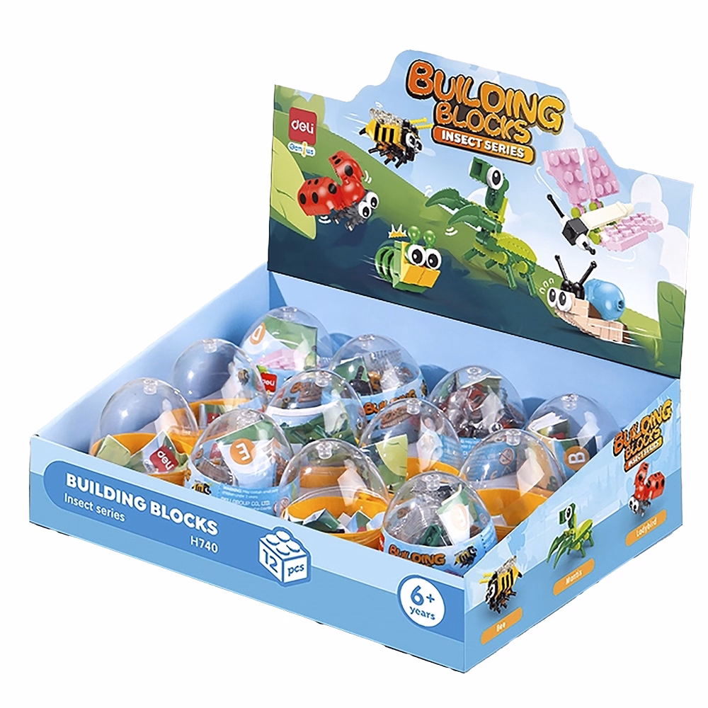 Építőjáték tojásban DELI Rovarok