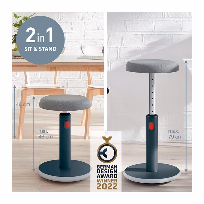 Ergonomikus ülő/álló szék LEITZ Ergo Cosy Active bársony szürke