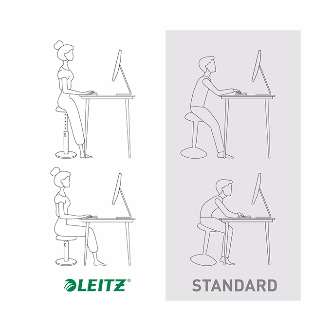 Ergonomikus ülő/álló szék LEITZ Ergo Cosy Active bársony szürke