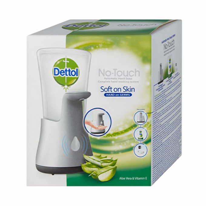 Érintés nélküli antibakteriális kézmosó készülék+utántöltő DETTOL aloe verás 250ml