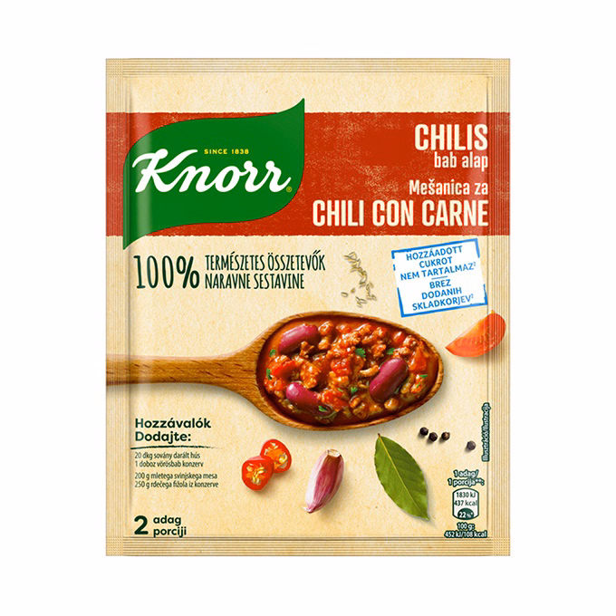 Ételalap KNORR 100% Természetes Chilis bab 47 g Ételalap KNORR 100% Természetes Chilis bab 47 g