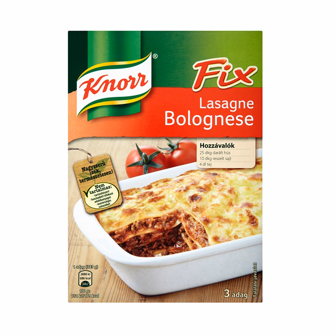 Ételalap KNORR Fix Lasagne Bolognese 205 g
