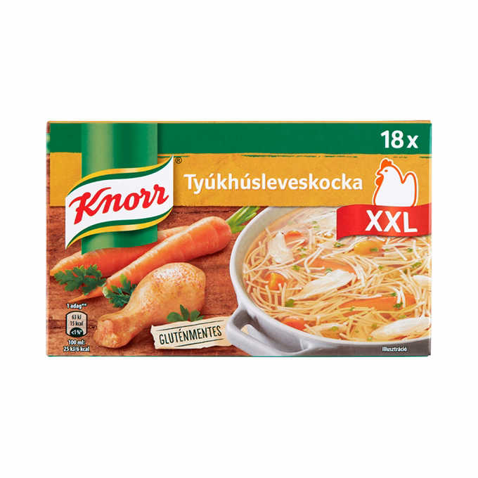 Ételízesítő KNORR Tyúkhúsleveskocka 180 g Ételízesítő KNORR Tyúkhúsleveskocka 180 g