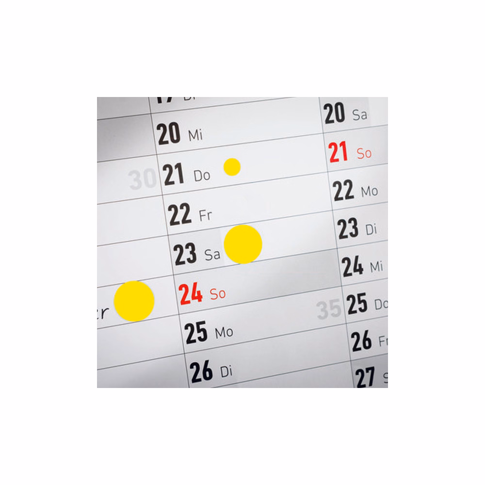 Etikett AVERY 3852 öntapadó jelölőpont adagoló dobozban sárga 10mm 800 jelölőpont/doboz