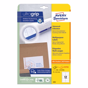 Etikett AVERY 4781 97x42,3mm univerzális fehér 360 címke/doboz 30 ív/doboz