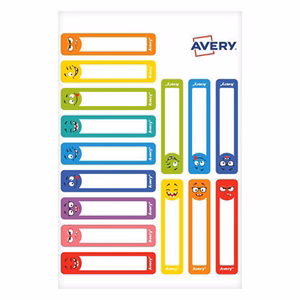 Etikett AVERY 50 mm x 10 mm tollcímke színes vicces 30 címke/csomag 2 íves