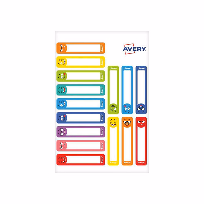 Etikett AVERY 50 mm x 10 mm tollcímke színes vicces 30 címke/csomag 2 íves
