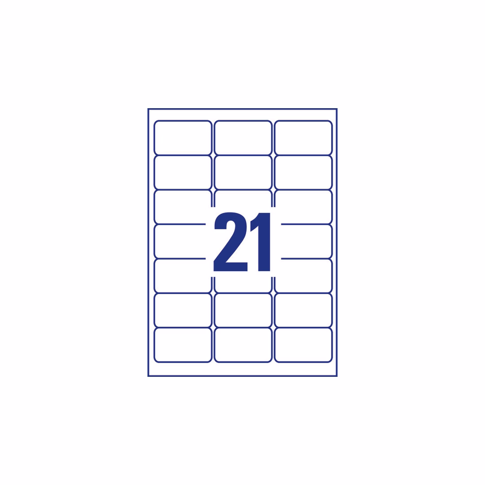 Etikett AVERY J8160-25 63,5x38,1mm inkjet 525 címke/doboz 25 ív/doboz