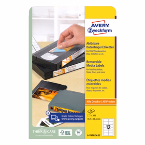 Etikett AVERY L4742REV-25 78,7x46,6mm visszaszedhető 300 címke/doboz 25 ív/doboz