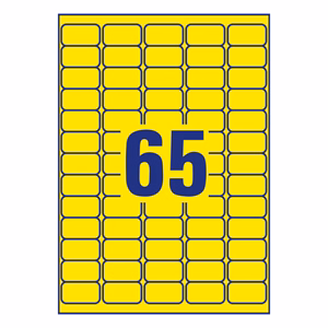 Etikett AVERY L4793-20 38,1x21,2mm sárga 1300 címke/doboz 20 ív/doboz