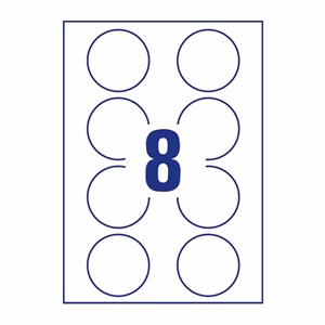 Etikett AVERY L5081 65 mm kör visszaszedhető 10 íves