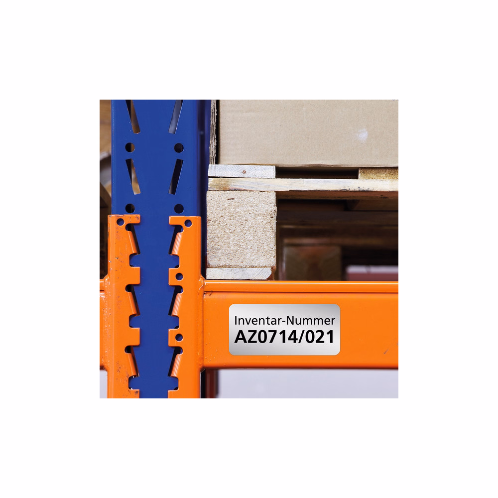 Etikett AVERY L6009-100 45,7x21,2 mm ipari ezüst poliészter 4800 címke/doboz 100 ív/doboz