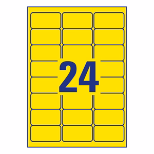 Etikett AVERY L6035-20 63,5x33,9mm univerzális sárga 480 címke/doboz 20 ív/doboz