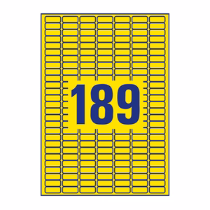 Etikett AVERY L6037-20 25,4x10 mm univerzális visszaszedhető sárga 20 íves