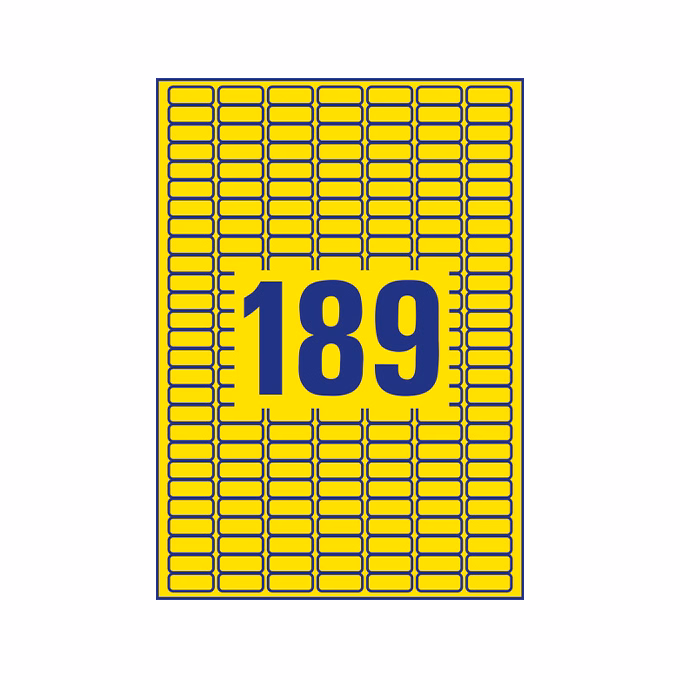 Etikett AVERY L6037-20 25,4x10 mm univerzális visszaszedhető sárga 20 íves