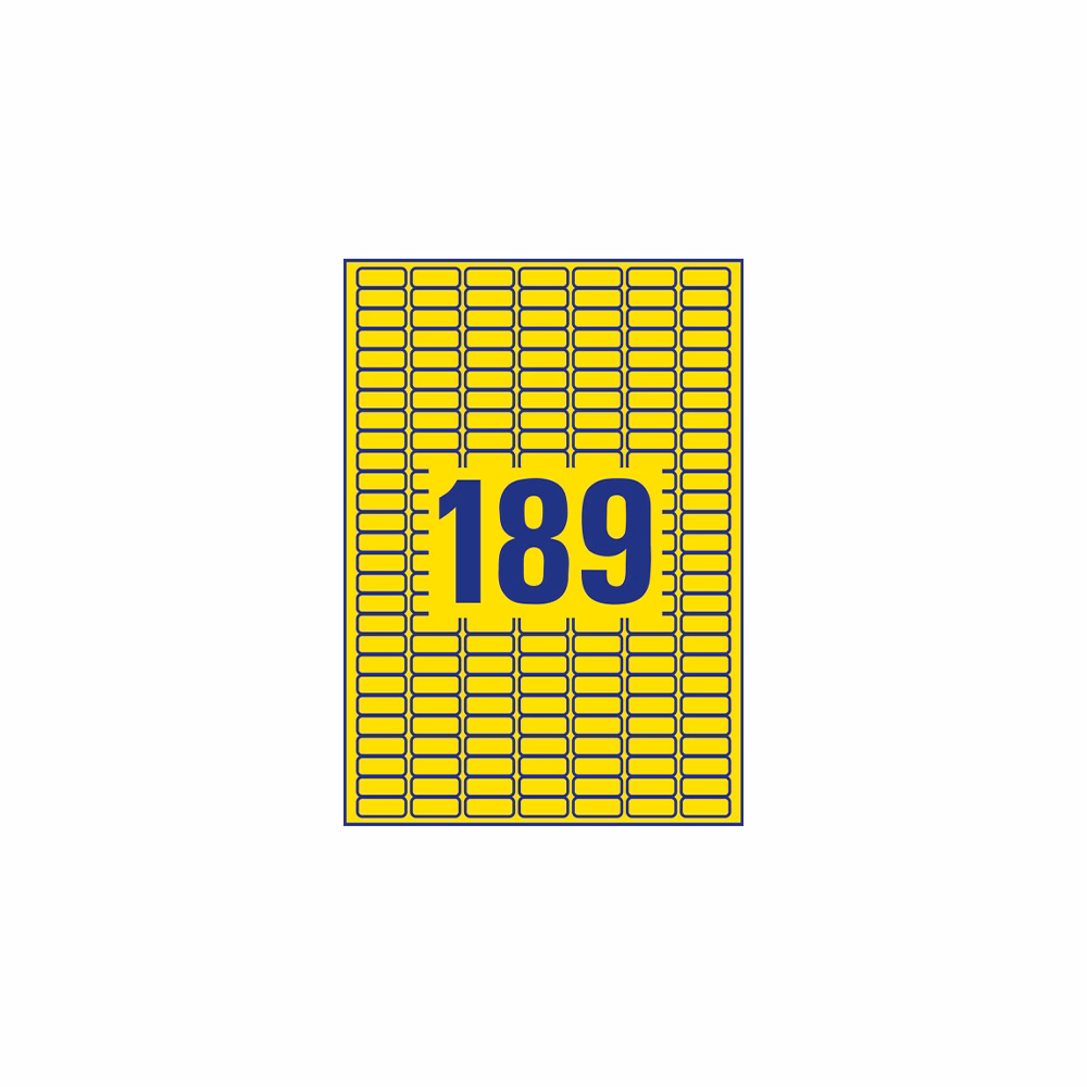 Etikett AVERY L6037-20 25,4x10 mm univerzális visszaszedhető sárga 20 íves