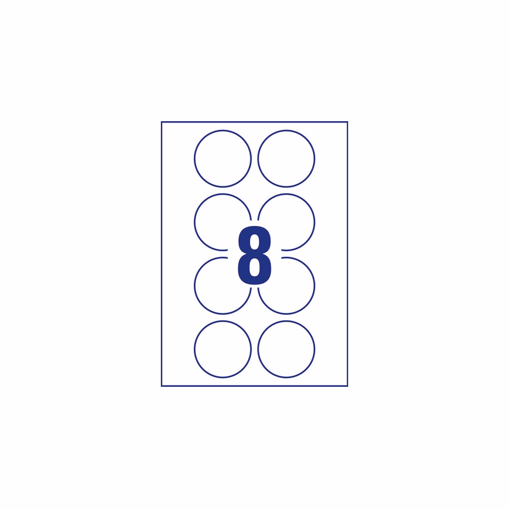 Etikett AVERY L6227-10  65 mm univerzális kör 10 íves Etikett AVERY L6227-10  65 mm univerzális kör 10 íves