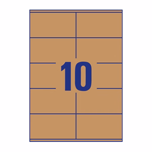 Etikett AVERY L7108-25 105x57 mm újrahasznosított barna kraft 25 íves