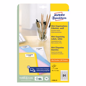 Etikett AVERY L7656-25 46x11,1mm 2100 címke/doboz 25 ív/doboz