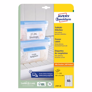 Etikett AVERY L7971-25 38,1X21,2 fagyasztó