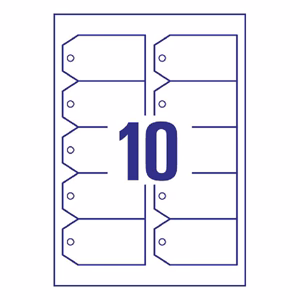 Etikett AVERY T2002-10 90x50 mm függő címke vágott sarok 100 címke/csomag
