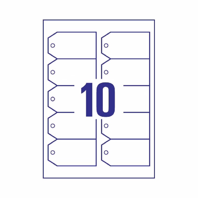 Etikett AVERY T2002-10 90x50 mm függő címke vágott sarok 100 címke/csomag