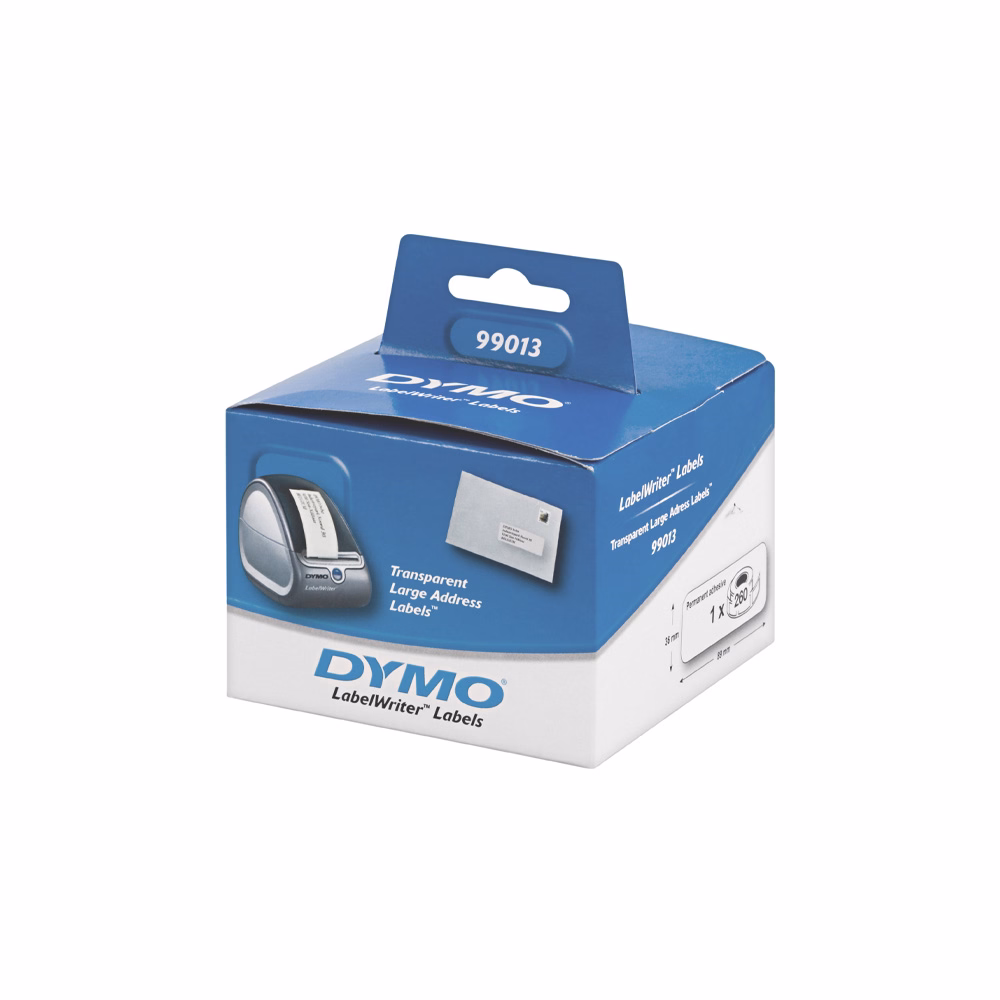 Etikett DYMO Label Writer 36x89 mm 260 darabos átlátszó Etikett DYMO Label Writer 36x89 mm 260 darabos átlátszó