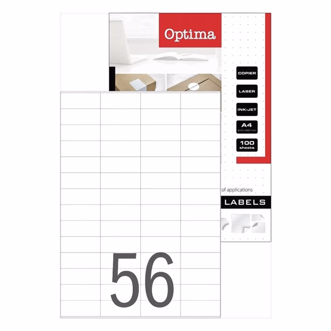 Etikett OPTIMA 32080 52,5x21,2mm 5600 címke/doboz 100 ív/doboz