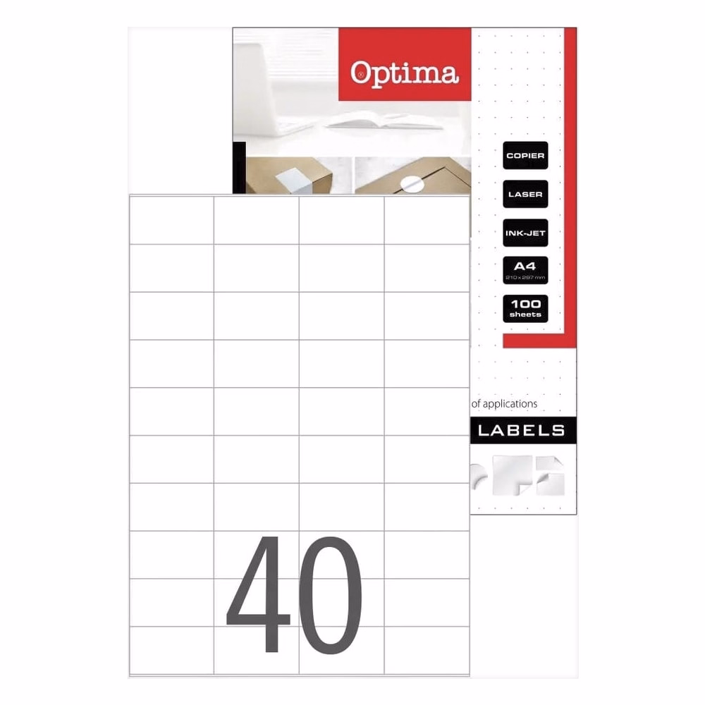 Etikett OPTIMA 32081 52,5x29,7mm 4000 címke/doboz 100 ív/doboz