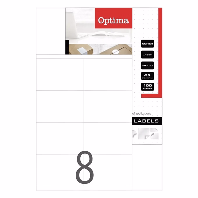 Etikett OPTIMA 32102 105x70mm 800 címke/doboz 100 ív/doboz