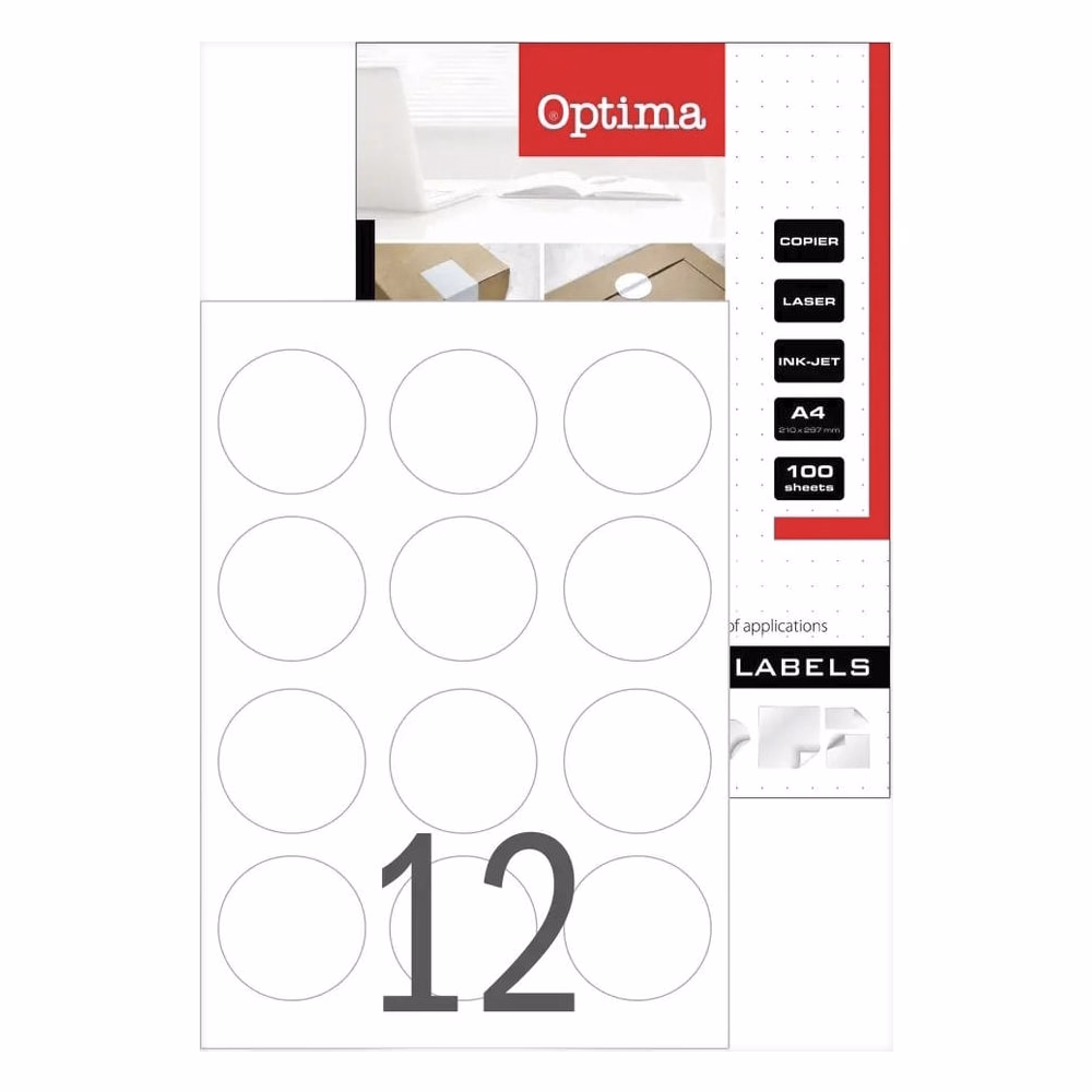 Etikett OPTIMA 32109 kör 60mm 1200 címke/doboz 100 ív/doboz