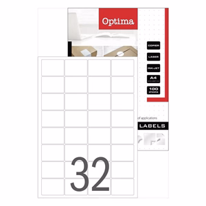 Etikett OPTIMA 32124 47,5x35mm 3200 címke/doboz 100 ív/doboz