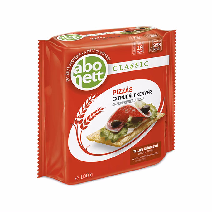 Extrudált kenyér ABONETT Classic teljes kiörlésű pizzás 100 g
