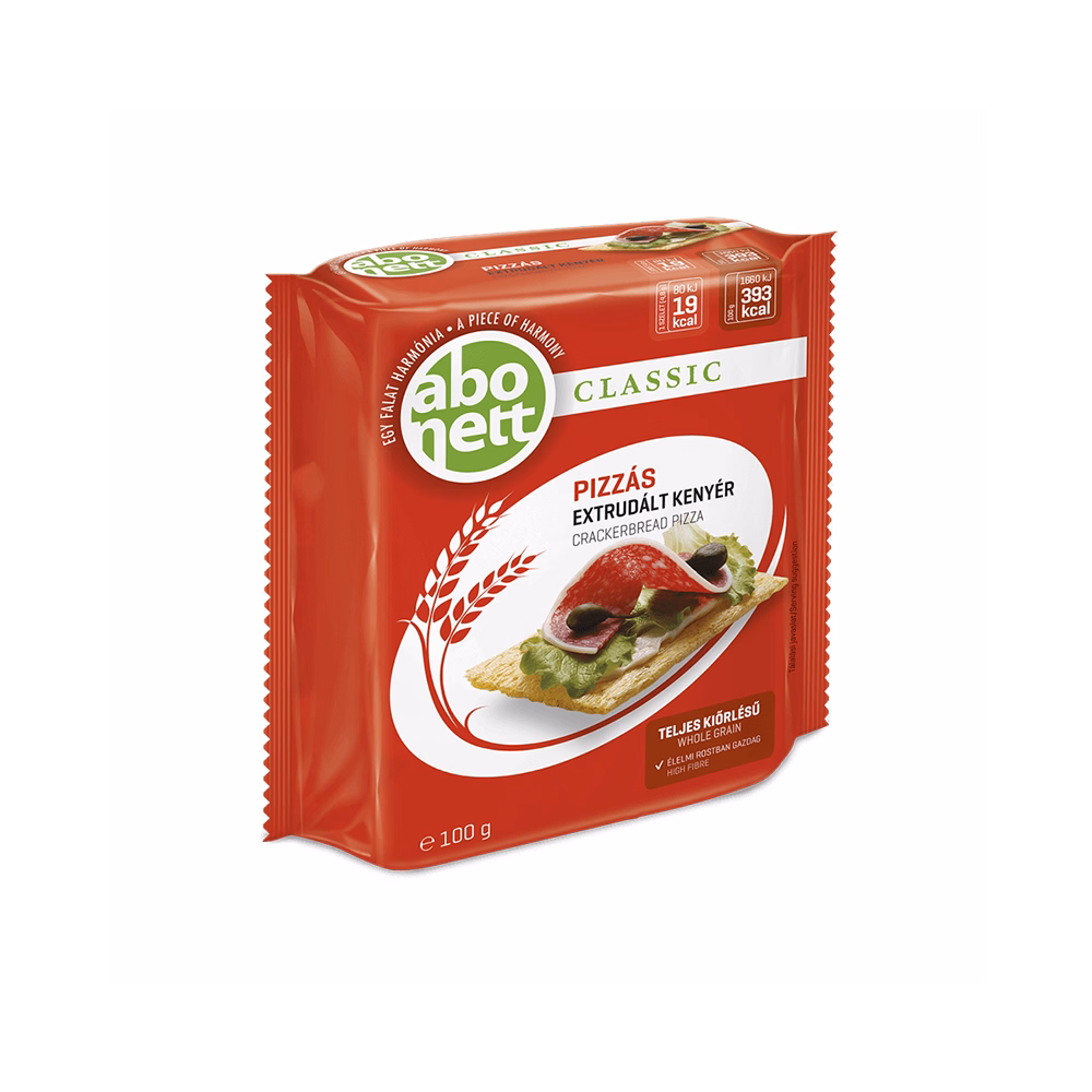 Extrudált kenyér ABONETT Classic teljes kiörlésű pizzás 100 g