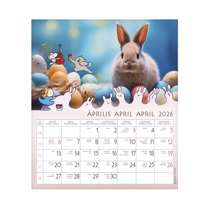 Falinaptár CSG 190x220mm álló Én és a barátaim 2026.