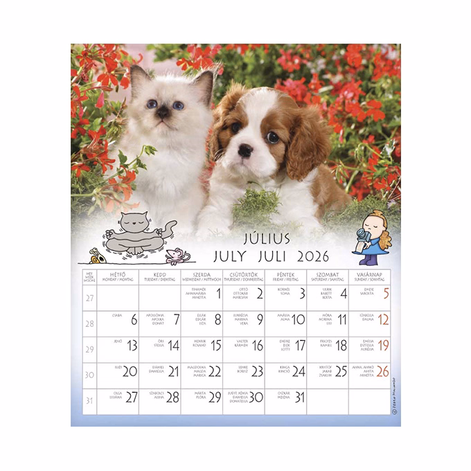 Falinaptár CSG 190x220mm álló Én és a barátaim 2026.