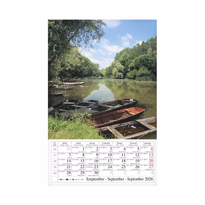 Falinaptár CSG 210x320mm álló Horgász 2026.